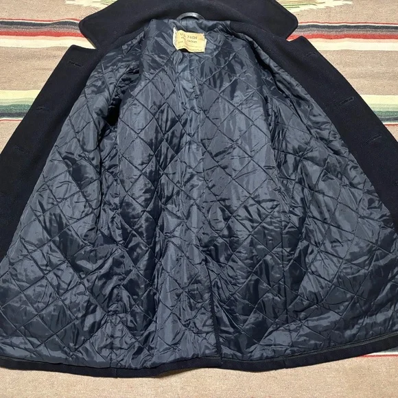 Schott NYC U.S 740N classic melton wool navy Pea Coat men’s size 38 USA vintage - Picture 5 of 12